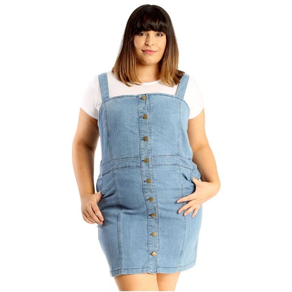 Picture of JEANS DUNGAREE BLUE DRESS STRETCH WITH BUTTONS